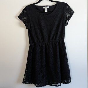 Pinky Little Black Dress with Lace Overlay